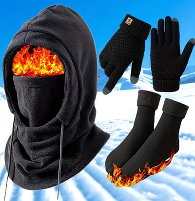 Livé® Winter Accessoire Set – Muts, Nekwarmer, Handschoenen & Sokken
