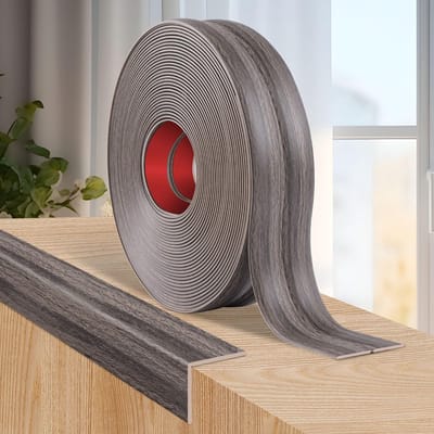sierlijsten, wandbescherming, hoeken, wandlijst, zelfklevend, flexibel, 4 cm x 6 m, grijsbruine houtnerf