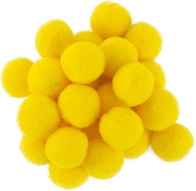 Pom Pom 2 cm geel 24 stuks