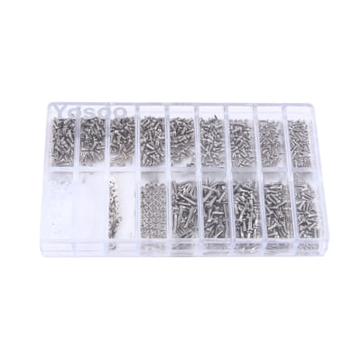 Dailygoods - Microschroeven - Kleine Schroeven Set - Voor Horloges en Zonnebrillen - Roestvrijstaal - Assortiment Moerringen - Geschikt voor Reparatie...