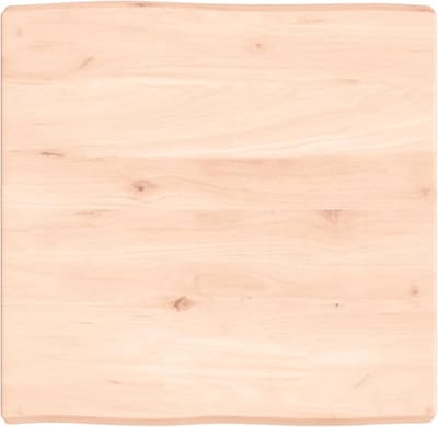 Massief Eiken Tafelblad - Houten Werkblad - Tafel Vernieuwen - Natuurlijke Live Rand - 60x60x6 cm - Onbehandeld Hout
