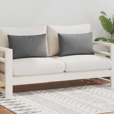 vidaXL - Buitenkussens - 60x40 - cm - grijs - 2 - st