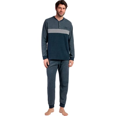 Pyjama met lange mouwen top en lange mouwen broek Admas Grigio