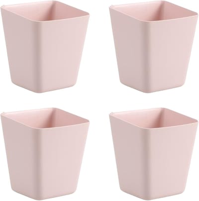 4 stuks kunststof hangmanden voor de keuken, kleine multifunctionele hangmand, glazen houder om op te hangen, wandopbergmand van kunststof, potloodhouder om op te hangen