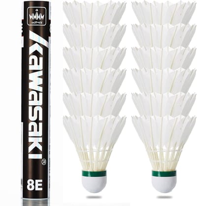 SnelShoppen - Badminton Shuttlecocks Pack van 12 - Speed 77 - Hurricane Technologie - Dubbele Duurzaamheid - Hoogwaardige Kork en Ganzenveren - Stabil