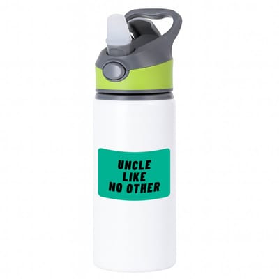 Hacebo® - uncle like no other waterfles met rietje groen - Oom - geweldige oom - niemand anders - verjaardag - cadeau - kado - bedankje - geschenk - water fles - 650ML