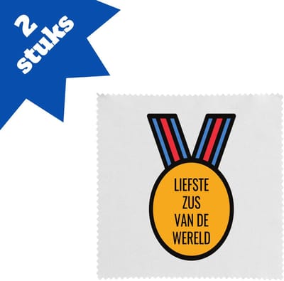 Akyol - liefste zus van de wereld brillendoekjes - Zus - de liefste zus - verjaardagscadeau - verjaardag - cadeau - cadeautje voor zus - zus artikelen - kado - geschenk - gift - 17,8 bij 17,8 cm - 2 stuks