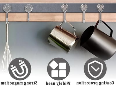 Sterke Magnetische Haken - 12 Stuks Neodymium Haken voor Keuken en Badkamer, Draaiend Ontwerp, Ideaal voor Organisatie en Opslag