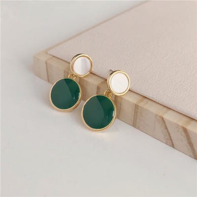 Vintage Rode Groene Emaille Waterdruppel Oorbellen Voor Vrouwen Piercing Oor Sieraden Koreaanse Vrouwelijke Hangende Oorbel Mooie Kolczyki Cadeau groen
