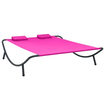 vidaXL - Loungebed - stof - roze