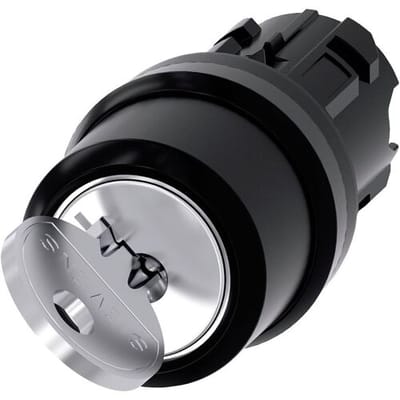 Siemens 3SU10004BC010AA0 3SU1000-4BC01-0AA0 Sleutelschakelaar Kunststof frontring Sleutel Zwart 1 x 45 ° 1 stuk(s)