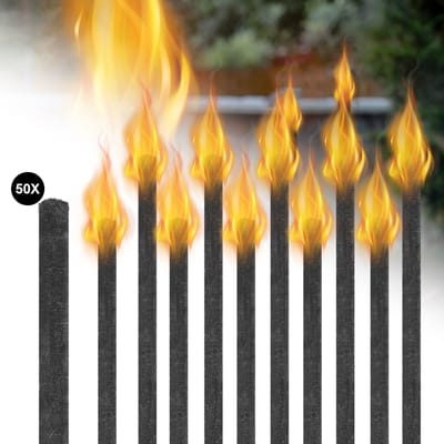 Froadp 50er fakkels brandende tijd 100 min, natuurlijke was fakkels voor buiten, met extra lang handvat, fakkel voor kinderen Tuin Outdoor fakkel wandelen
