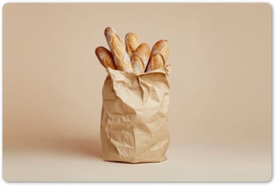 Placemats 45x30 cm - Placemat kunststof - 1 stuk - Baguette - Brood - Stokbrood - Beige - Borden onderleggers - Decoratie voor op tafel - Keuken tafeldecoratie accessoires - Vinyl onderlegger - Tafelversiering