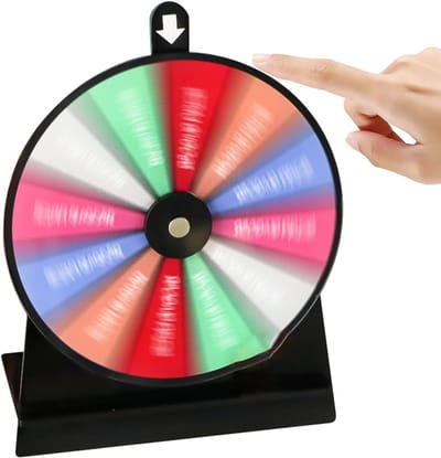 Prijsrad - Draairad - Feestelijke Spellen - 12 Uitwisbare Vakken - 15x20 cm