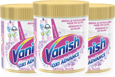 Vanish Oxi Advance Kristalwit - Witte Was - 470 Gram - 3 Stuks - Voordeelverpakking