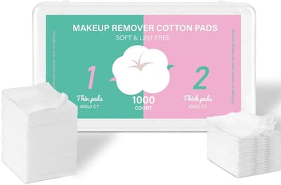 Katoenen Wattenschijfjes - Make-up Pads - Gezichtsreiniging - Pluisvrij Ontwerp - 1000 Stuks - Wit