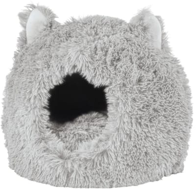 Zoofari Kattenmand - grijs - ca. Ø 42 x H 35 cm - Extra pluche - incl speelbal aan de binnenkant