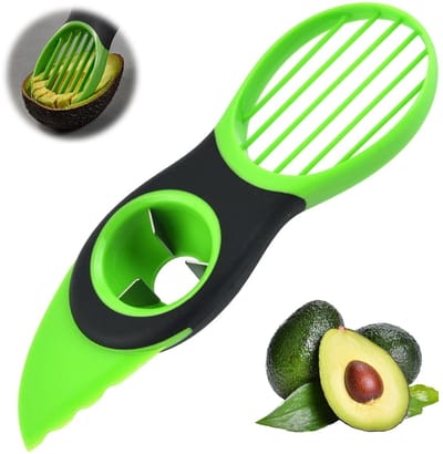 Allecto - Avocado Knife - RVS Avocado Cutter - Comfortabele Niet-slip Handgreep - Keukenaccessoire - Snijden en Maken van Guacamole - Ideaal voor A...