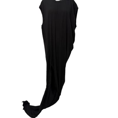 Rick Owens Edfu maxi-jurk met ronde hals in zwart katoen