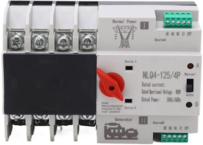 OmGoods - Dailygoody - Automatische transfer schakelaar - Dubbele stroomvoorziening - 50 A - PC kwaliteit - Voor gemeentelijke elektriciteit - Zonne-energie