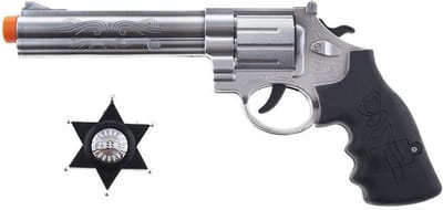 Funny Fashion Revolver/pistool - met Sheriff ster - kunststof - Verkleed artikelen - speelgoed