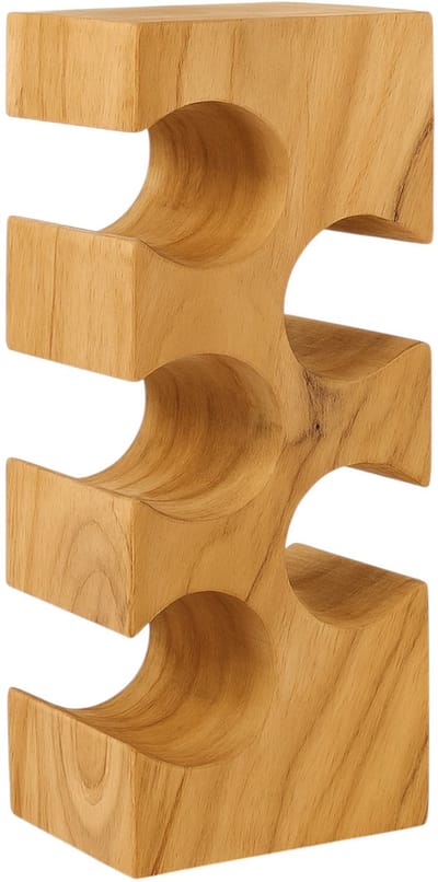 Wijnrek van Suar Hout - Voor 5 Flessen - Handgemaakt & Stijlvol Cadeau - 20 x 15 x 50 cm