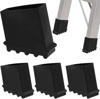 Rubberen Ladderpoten - Antislip Voeten - Veilig Klussen - Stabiele Ondergrond - 50 x 25 cm - Zwart