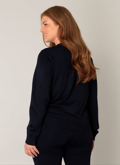 BASE LEVEL CURVY Yvonne Vest - Dark Blue - maat 0(46)