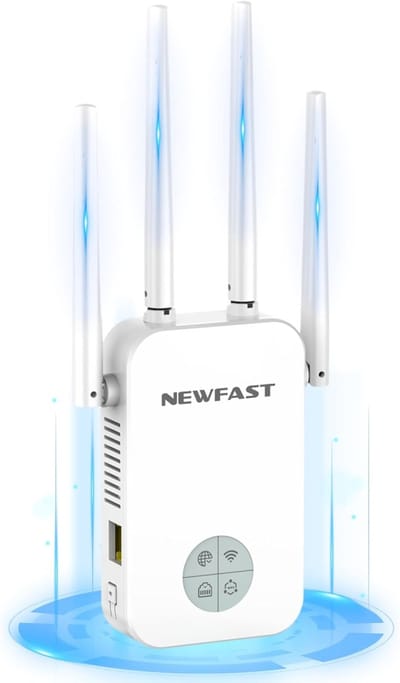 Draadloze Repeater - Wifi Versterker - Uitbreiden Wifi Bereik - 1200 Mbps Dual Band - 4 Antennes - Zwart