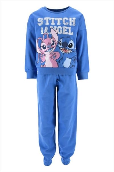 Disney Lilo en Stitch Joggingpak / Trainingspak - Loungeset - Sweater + Broek - Blauw - Katoen/Polyester - Maat 98 (3 jaar)