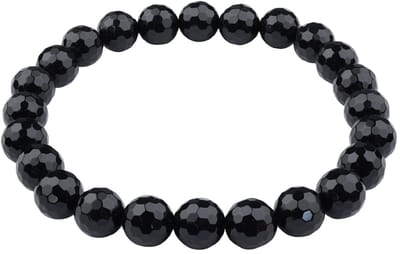 Armband Agaat Zwart gefacetteerd 8 mm