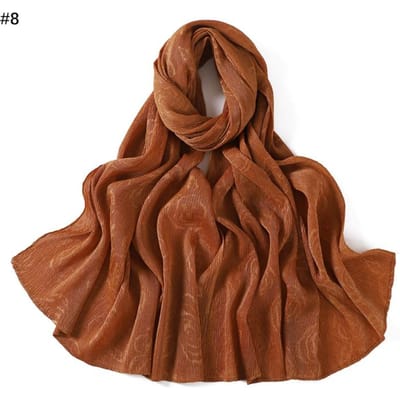 Groot Formaat Zijdeachtig Vlekbestendig Sjaal Vrouwen Effen Foulard Femme Luxe Hijab Lange Bandana Avondfeest Jurk Sjaals En Wraps brown