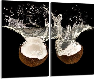 TMK ArtDeko - Beschermingsplaat Van Glas - 2x30x52 cm - Kokos - Voor Alle Soorten Kookplaten