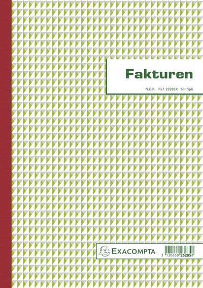 Exacompta 5x Facturen 29,7x21cm 50 blad doorschrijfpapier tripli Nederlandstalig - - 23285X