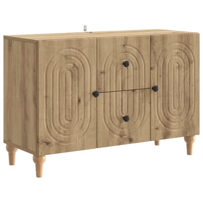 vidaXL - TV - Kast - Artisanaal - eiken - 89 - x - 34,5 - x - 60 - cm - Bewerkt - hout