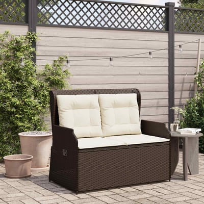 vidaXL Tuinbank Bruin poly rattan