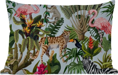 Buitenkussens - Tuin - Jungle - Dieren - Meisjes - Kinderen - Jongens - Flamingo - Papegaai - 50x30 cm
