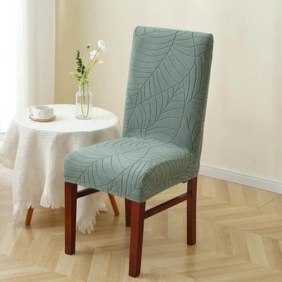 Bladeren Jacquard Eetkamerstoelhoezen Universele Stretch Stoelhoes Stofdichte Stoelhoezen voor Bruiloft Keuken Banket Hotel 1 Piece