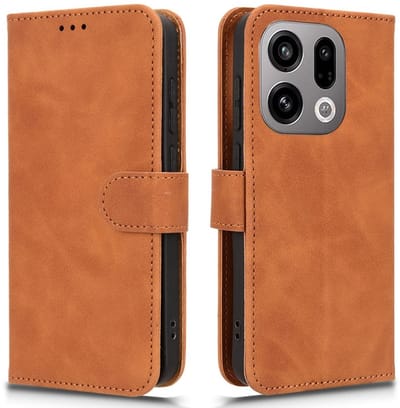 Coverup Hoesje - Geschikt voor OPPO Find X9 Hoesje - Coverup Book Case - Bruin