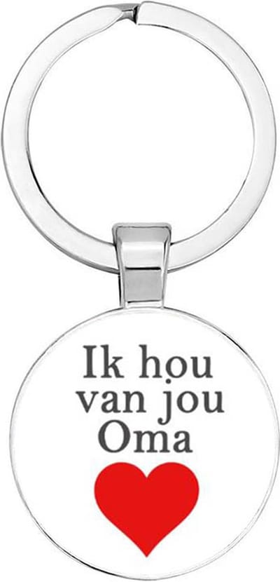 Akyol - Ik hou van jou oma Sleutelhanger - oma - liefste oma - familielid - cadeautje voor oma - cadeau - verjaardag - geschenk - liefste ooit - 2,5 x 2,5 CM