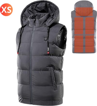 Nivard Verwarmde Bodywarmer - Heated Vest - Elektrische Bodywarmer - Water Afstotend - Comfortabel - Oplaadbaar - Maat XS - Grijs