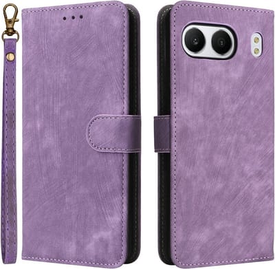 Coverup Hoesje - Geschikt voor OnePlus Nord 4 Hoesje - Coverup Book Case met Koord - Paars
