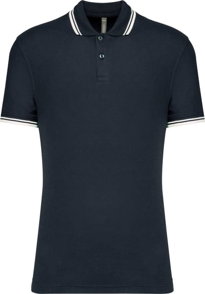 Kariban Gestreepte herenpolo korte mouwen K272 - Navy / White - 3XL