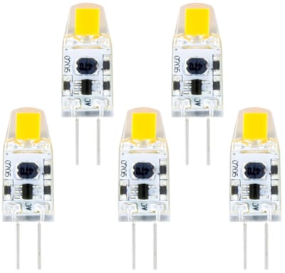 5 Pack - G4 1W Led Lamp - 100Lumen - 2700K Warm wit