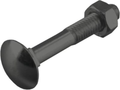 Slotbout met moer. M8 x 50mm. lang. Gefosfateerd. 4 stuks Houtbout. Ifix.