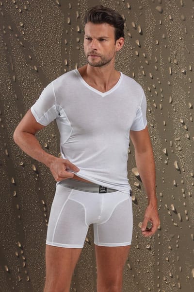RJ Sweatproof Stockholm Heren V-Hals T-Shirt Wit L