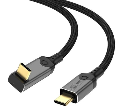 DrPhone NRG – Thunderbolt 5 Kabel – 80Gbps Data – 240W Power Delivery – 16K Display – USB-C naar USB-C Nylon Gevlochten – 1.5m – Zwart