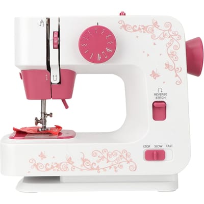 Mini Huishoudelijke Handheld Kleermaker Elektrische Naaimachine met 12 Steken US Plug white