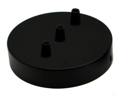 Zwarte Plafondrozet voor Hanglamp - Metalen Kabeldoorvoer met Montage Accessoires (120mm)