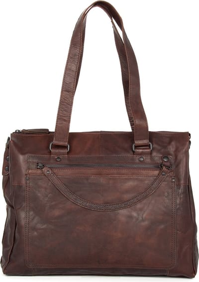 Leren Laptop Schoudertas - 15.6 inch - Sadie - Donkerbruin